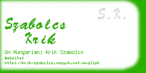 szabolcs krik business card